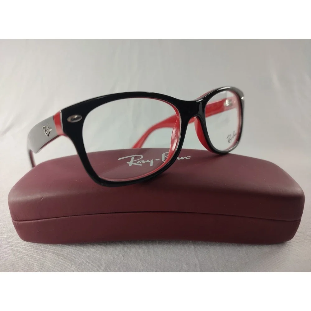 Ray-Ban RB1528‎ 3573 Black Red Junior Kids Eyeglass Frames 48mm NWT + Case